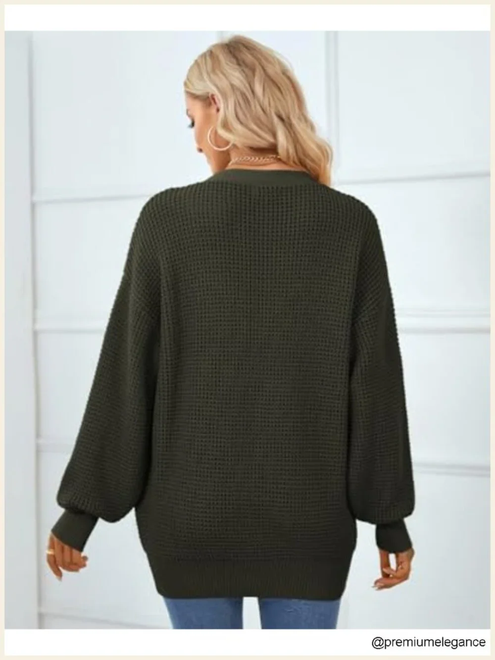 100% Cotton Oversized Cardigan with Pockets Button-Down Knit Outerwear